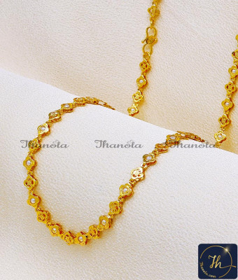 CHA1273 - Artificial Lightweight White Pearl Beads Chain Designs