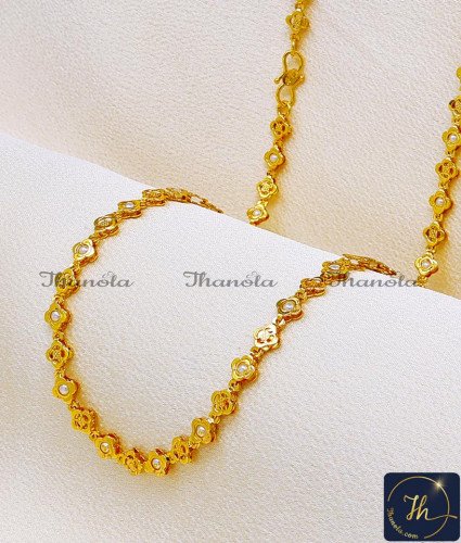 CHA1273 - Artificial Lightweight White Pearl Beads Chain Designs