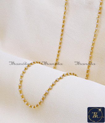 CHA1275-LG - 30 Inch Traditional South Indian Gold Plated Muthu Mala Designs CHA1275-LG - 30 Inch Traditional South Indian Gold Plated Muthu Mala Designs