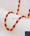 Gold Plated Jewellery Red Coral Beads Chain for Ladies mangalorean coral jewellery designs