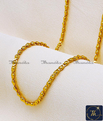 CHA1287-XLG - 36 Inch Latest Dot Model Simple Gold Chain Designs for Ladies