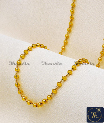 CHA1305-XLG - 36 Inch Trendy Light Weight Ball Chain Gold Design for Female