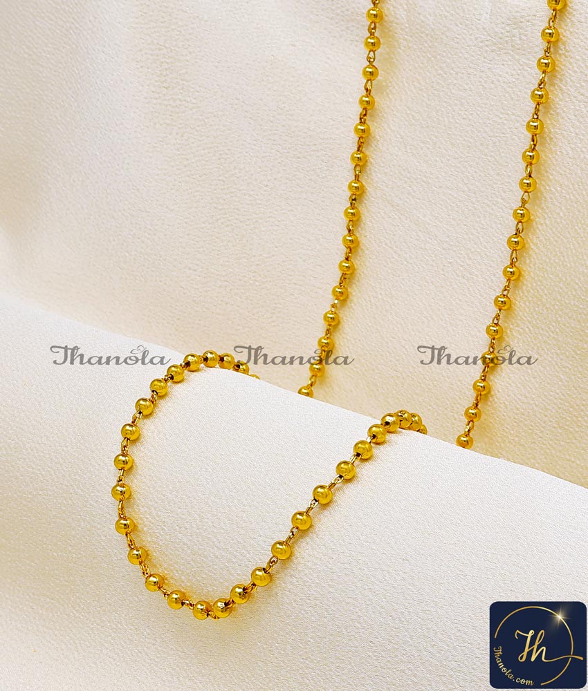 36 Inch Trendy Light Weight Ball Chain Gold Design for Female ball chain gold design for female