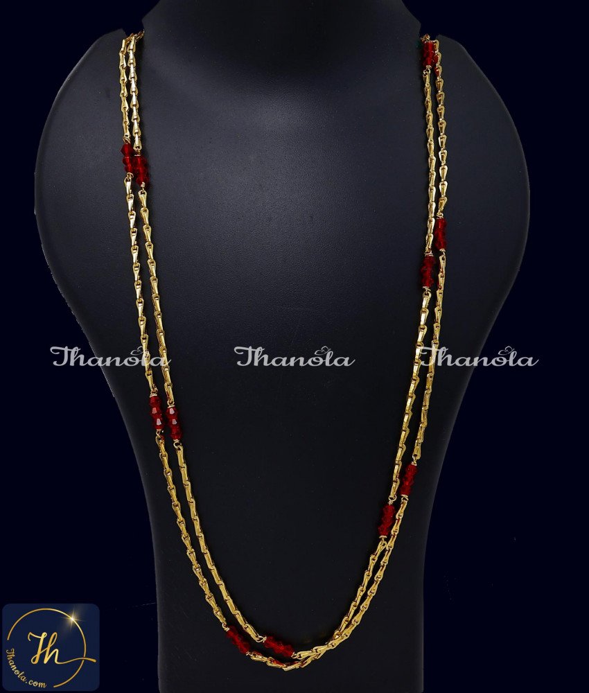 gold simple crystal beads jewellery designs