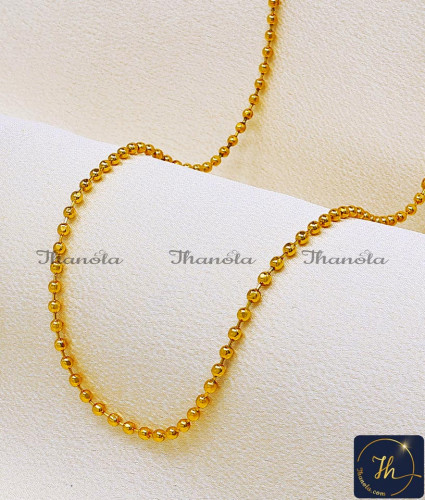 CHA1337-LG - 30 Inch Simple Light Weight Micro Gold Plated Ball Chain Model