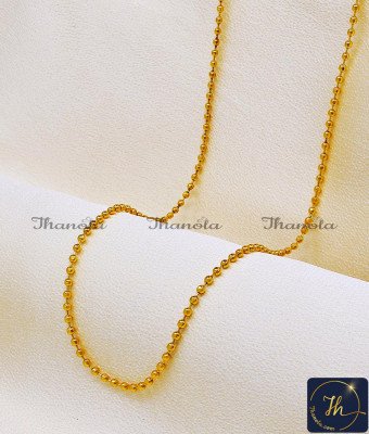 CHA1337-LG - 30 Inch Simple Light Weight Micro Gold Plated Ball Chain Model CHA1337-LG - 30 Inch Simple Light Weight Micro Gold Plated Ball Chain Model