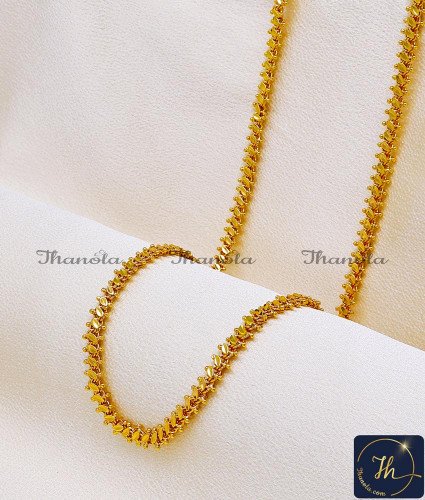 CHA1355-XLG - 36 Inch Beautiful Leaf Design Gold Plated Daily Wear Chain CHA1355-XLG - 36 Inch Beautiful Leaf Design Gold Plated Daily Wear Chain