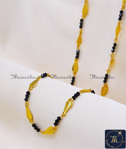 CHA1366 - Latest Black Beads Long Mangalsutra Chain for Women CHA1366 - Latest Black Beads Long Mangalsutra Chain for Women