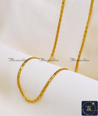 CHA1371-XLG - 36 Inch New Daily Wear Light Weight 1 Gram Gold Chain Design