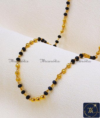 CHA1384 - Crystal Beads Lightweight Imitation Gold Chain for Women