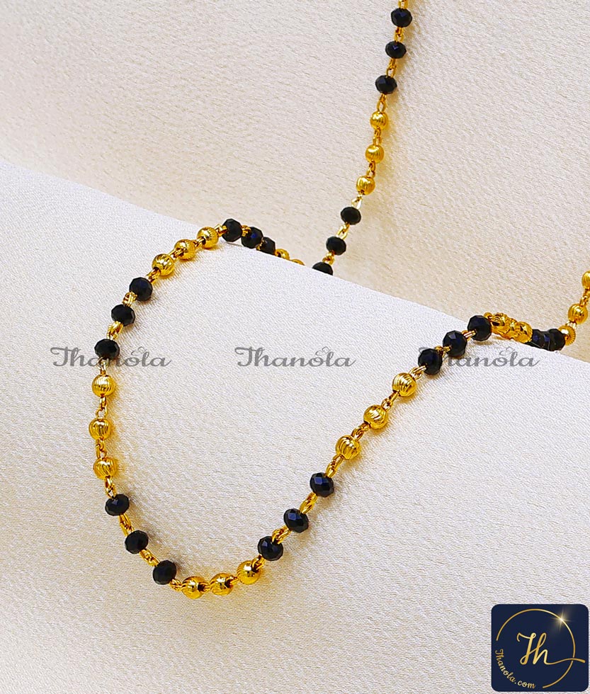 Crystal Beads Lightweight Imitation Gold Chain for Women mangalsutra chain without pendant