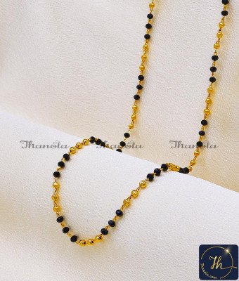 CHA1384 - Crystal Beads Lightweight Imitation Gold Chain for Women