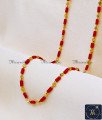 1 Gram Gold Red Coral Pavalam Chain Models for Women Pavalam chain models for ladies