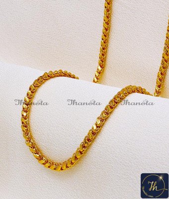 CHA1393-XLG - 36 Inch Best Quality Gold Plated Thick Sundari Chain Design