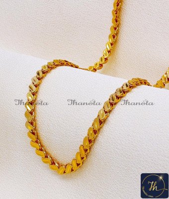 CHA1394-LG - 30 Inch New Style Boys Chain Design Gold Plated Jewellery
