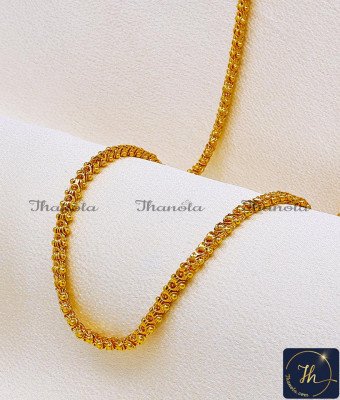 CHA1413 - Trending Gold Plated Flower Model Kerala Chain Design