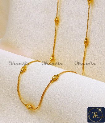 CHA1426 - Micro Gold Plated Light Weight Ball Chain Design for Women