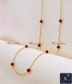 Latest Red Beads Daily Wear Gold Chain Designs for Women Gold Plated Jewellery Red Beads Chain Online