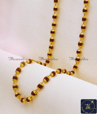 CHA1433 - Best Quality Forming Gold Rudraksha Mala Design for Men