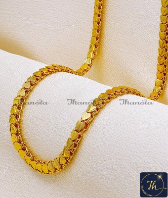 CHA1436 - 1 Gram Gold Plated with Guarantee Heart Design Chain