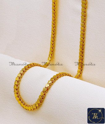 CHA1436 - 1 Gram Gold Plated with Guarantee Heart Design Chain