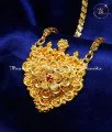 DCH1085 - Ruby Stone Locket with Leaf-Cut Design and Long Chain Ruby Stone Locket with Leaf-Cut Design and Long Chain