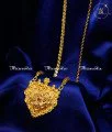 DCH1085 - Ruby Stone Locket with Leaf-Cut Design and Long Chain Ruby Stone Locket with Leaf-Cut Design and Long Chain