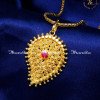 DCH1214 - Gold Design Ruby Stone Dollar with Daily Use Chain