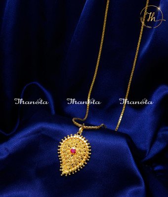 DCH1214 - Gold Design Ruby Stone Dollar with Daily Use Chain