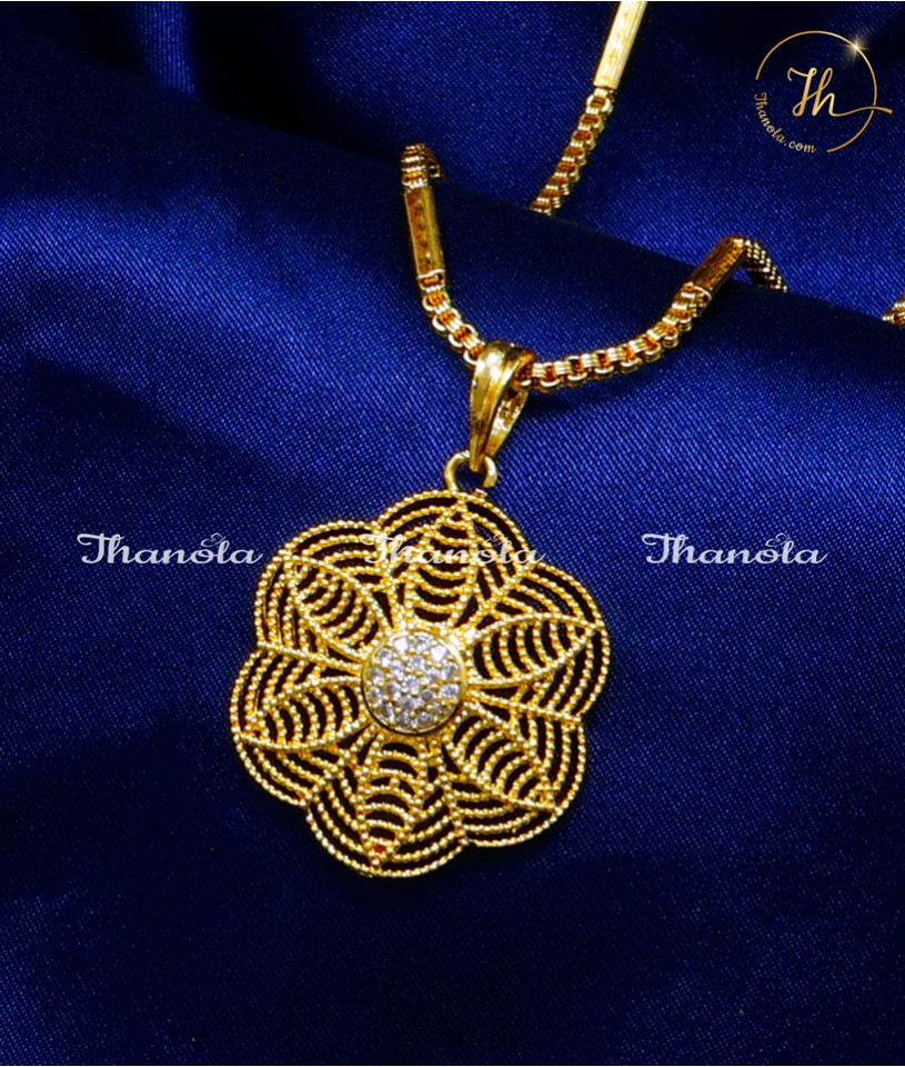 Elegant White Stone Daily Use Long Chain with Dollar fancy gold chain designs for ladies
