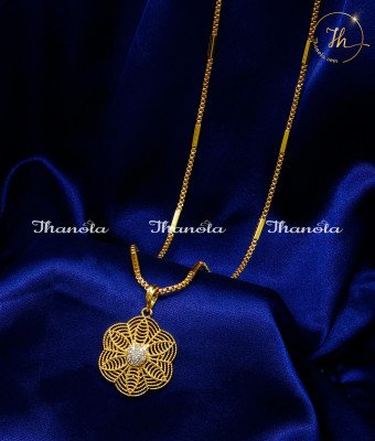 DCH1217 - Elegant White Stone Daily Use Long Chain with Dollar