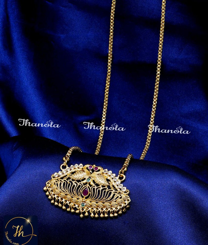 Latest Peacock Design Gold Dollar Chain for Ladies peacock design pendant