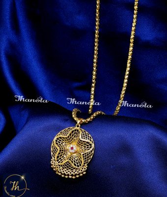 DCH1260 - Elegant Daily Wear Ruby Stone Dollar Chain Model