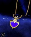Trendy Square Chain with Single Palakka Pendant Gold blue palakka pendant