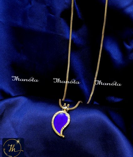 DCH1292 - Gold Design Single Big Palakka Mango Pendant Chain