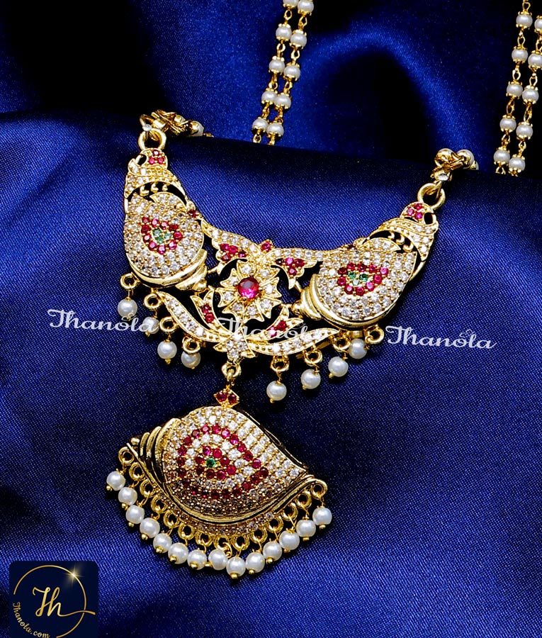 gold valampuri sangu pendant