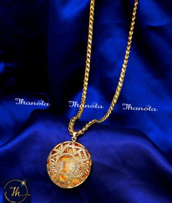 DCH1324 - Wedding Dubai Turkish Gold Round Pendant Chain Design
