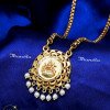 DCH1327 - One Gram Gold Lakshmi Pendant with Long Chain Design