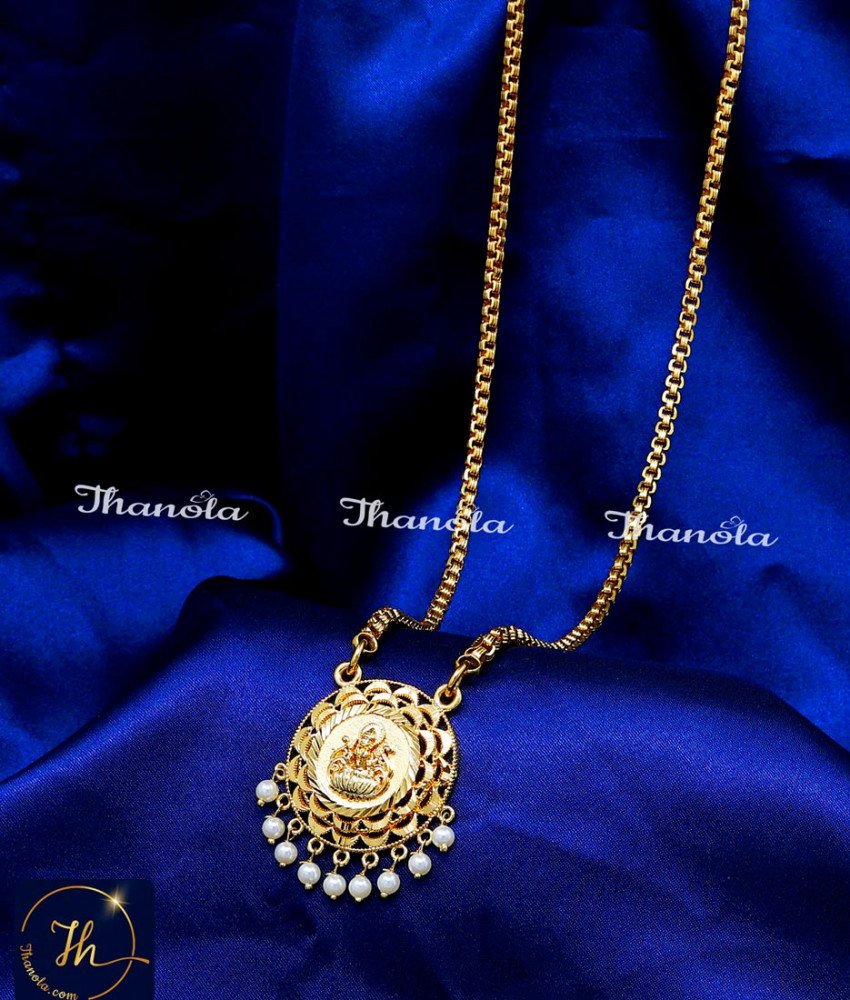 1 gram gold plated lakshmi pendant