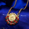 DCH1328 - Coral Beads Lakshmi Dollar Chain Gold Plated Jewellery