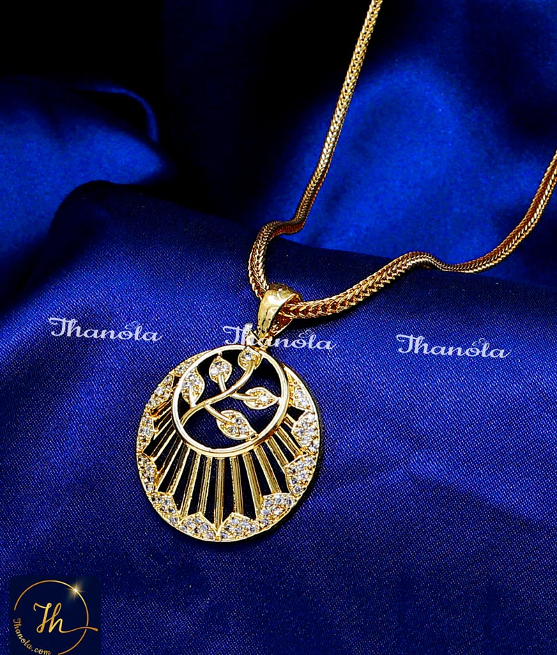 gold stone pendant designs latest