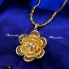 DCH1330 - Unique Flower Designs Stone Pendant with Long Chain