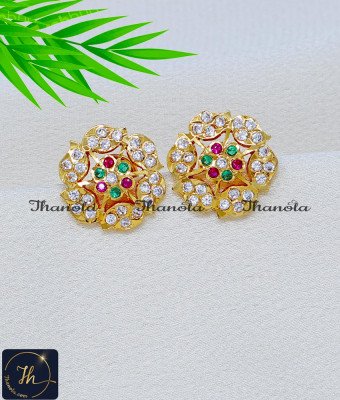 ERA2402 - Panchaloha Multi Stone Daily Use Impon Earrings for Women