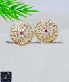 Impon Premium Gold Plated Stone Round Stud Earrings round stud earrings for women