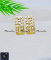 Gold Design White Stone Daily Wear Impon Stud Earrings south indian gold earrings tops