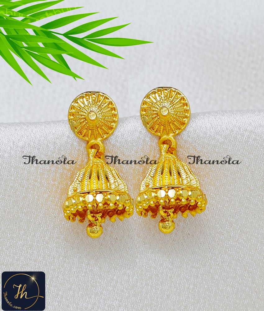 Forming Gold Plated Jewellery Imitation Jhumki Online Gold Plated Plain Jhumka Earrings
