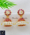 Vintage Style Impon Ruby Stone Muthu Jhumkas Design new jhumka design gold