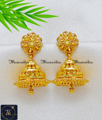 ERA2478 - Kerala Design Simple Gold Forming Jhumki for Office Wear