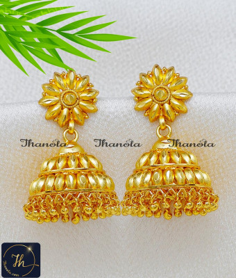 ERA2480 - Traditional Gold Jhumka Design 1 Year Guarantee Jewelry