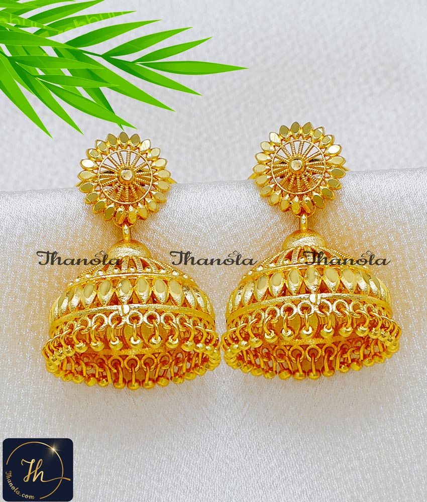 Forming Gold Bridal Wear Big Jhumkas Earrings Buy Online heavy jhumka earrings for wedding